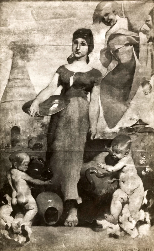 Allegoria della pittura su ceramica